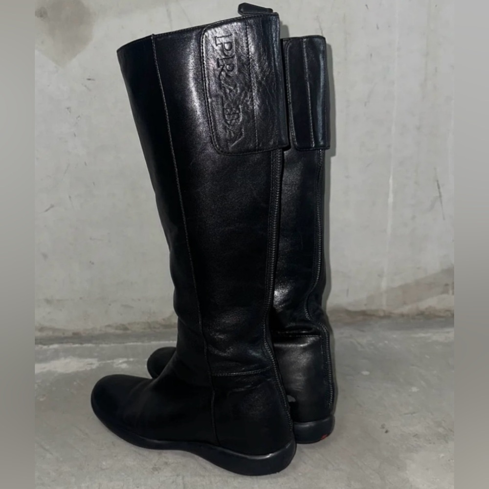 Black Prada Knee-High Leather Boots